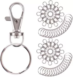 10 PCS Swivel Clasps Lanyard Snap Hook Lobster Claw Clasp and Keychain Rings - Picture 1 of 14
