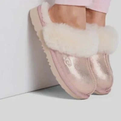 NIB UGG Metallic Cozy Shearling Slippers YOUTH 5 FITS WOMENS 6.5-7 Pink - Image 1 of 4