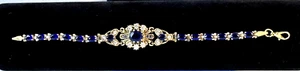 EXQUISITE Estate Bracelet -- 10k Gold over 925 Silver !! 6.5 inches long - Picture 1 of 8