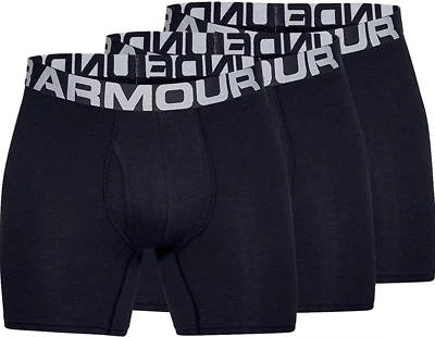 Under Armour K2504 Black 6-inch Boxerjock 3-Pack Men's Underwear Size M - Image 1 of 3