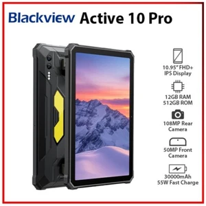 (Wi-Fi+5G) Blackview Active 10 Pro 12GB+512GB BLACK Rugged Android PC Tablet AU - Picture 1 of 8