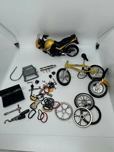 Maisto Huffy Motorcycle Bike Bicycle Parts/Repair Lot With Tiny Tools - Picture 1 of 11