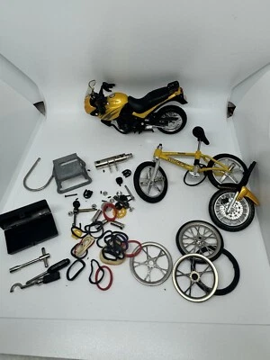 Maisto Huffy Motorcycle Bike Bicycle Parts/Repair Lot With Tiny Tools - Image 1 of 4