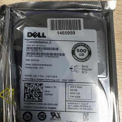 Dell Constellation.2 500GB 2.5” SAS 6Gb/s HDD ST9500620SS 9RZ264-150 – Sealed OB - Image 1 of 3