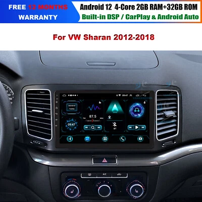 9" Android auto für VW Sharan 12-18 DAB Autoradio Navigation GPS BT Carplay wifi - Bild 1 von 4