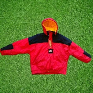 Kanas City Chiefs 90s Starter Half Zip Puffer Jacket Youth XL - Picture 1 of 20