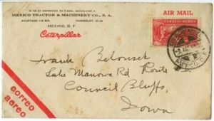 1947 Mexico Caterpillar Tractor Machinery Co - 20c Eagle Man air mail - Picture 1 of 1