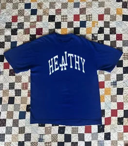 Larry June Midnight Organic T-Shirt Blue Healthy LA dodgers Short Sleeve Sz M - Picture 1 of 7