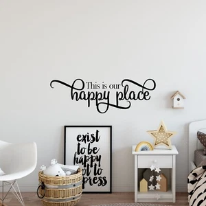 This is Our Happy Place Home Wall Decal Sticker Quote for Bedroom Vinyl Wall Art - Picture 1 of 6