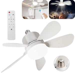 Modern Led Ceiling Fan Light Dimmable E27 Bedroom Living Room Fan Lamp 3 Speed - Picture 1 of 14