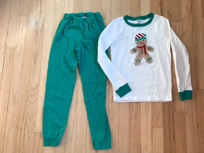 Gymboree Gingerbread Cookie Gymmies Sleep Set Pajamas Green Bottoms  Boys 10 - Image 1 of 4