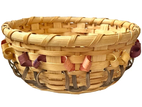 Vintage Fancy Basket Signed L Ryan Native American Handmade Tulip Spring Flower Cover