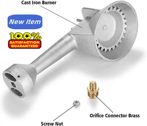 High Pressure Propane Cast-Iron Propane Burner Head with Brass Fitting Orifice - Picture 1 of 7