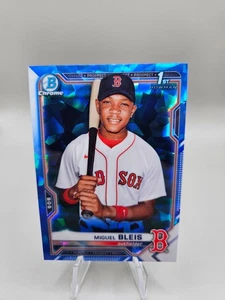2021 Bowman Chrome Sapphire MIGUEL BLEIS 1st #BCP-167 Red Sox Prospect - Picture 1 of 2