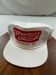 Vintage Branson Missouri White Rope Snapback Hat Farmhouse Restaurant - Picture 1 of 4