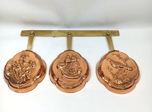 3er Set Kupfer Wandbehang Obst, Blumen, Vogel Dose innen mit Gestell - Bild 1 von 12