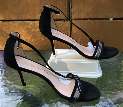 Stuart Weitzman slingback sandal, black suede, Women's US size 9.5M - Image 1 of 4