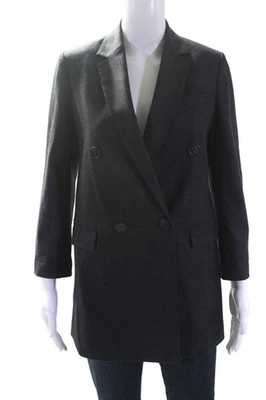 Blazer Brunello Cucinelli Mujer Manga 3/4 Doble Pecho Negro Gris IT 38 LL1 Foto 1 de 4