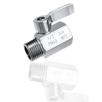 Válvula de cierre de cabezal de ducha de acero inoxidable de 1/2 pulgada hembra x macho rosca NPT Foto 1 de 4