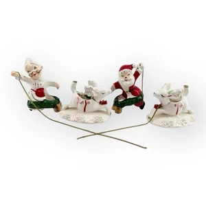 De colección 1950 Comodoro Papá Noel y señora Claus Reno Vela Escaladores Japón Set REPARACIÓN - Imagen 1 de 20