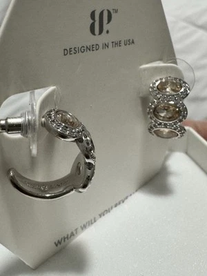 Pendientes Bomb Party "She's A Statement" Topacio ahumado Chapado en rodio Foto 1 de 3