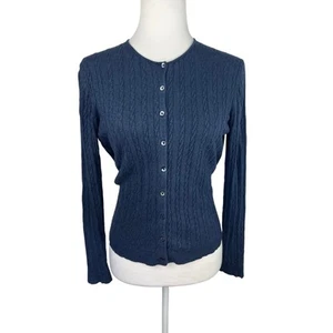 Sutton Studio Cashmere & Silk Button Up Cable Cardigan Sweater - Picture 1 of 9