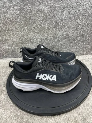 Hoka One One Shoes Womens Size 9 B Bondi 8 Black White Running Athletic Sneakers - Image 1 of 4