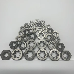 Vermont NF, NC, GTD, TRW BTC ACE ROCO machinist Hex Tool Dies Lot Of 35 1/4-3/4 - Picture 1 of 7