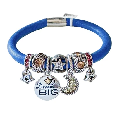 BRIGHTON синий WOODSTOCK браслет мечта большой, звезды и луна подвески и бисер новый с Ярлыками - Изображение 1 из 4