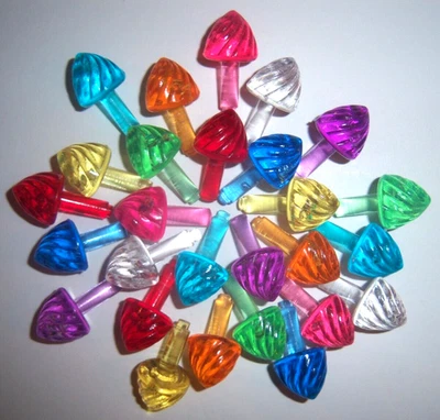 27 SWIRL MEDIUM BULBS GUMDROP LIGHTS Ceramic Christmas Tree VINTAGE 9 COLORS - Image 1 of 4