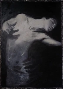 Portret mężczyzna obraz papier A4 olej pastel sztuka, olej pastel artystyczny papier artystyczny A4 - Zdjęcie 1 z 2