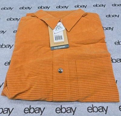 Royal Robbins Men's Desert Puck Short Sleeve Button- Down Shirt Small Marmalade  - Image 1 of 3