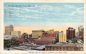 Postal OK: New Sky Line, Tulsa, Oklahoma, WB publicada 1927 - Imagen 1 de 2