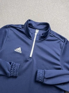 Adidas Pullover Youth Size Large Blue Aeroready 1/4 Zip Jacket - Picture 1 of 13