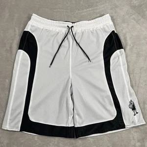 AND1 Basketball Shorts Herren Medium weiß schwarz schwer zum Überziehen elastischer Bund Y2K - Bild 1 von 12