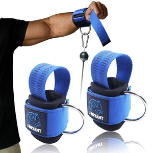 Weight Lifting Straps Wrist Cuffs Adjustable Sliding D-Ring for Gym Training - Picture 1 of 11