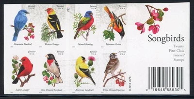 United States 2014 Songbirds Scott# 4891d Complete Imperforate Booklet Mint XF - Image 1 of 2