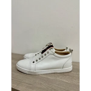 Christian Louboutin F.A.V Fique A Vontade Leder Slipper Sneaker weiß Gr. 40 - Bild 1 von 8