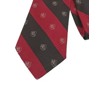 Cravatta uomo Express Design Studio seta 61” bordeaux blu navy righe medaglione wov - Foto 1 di 3