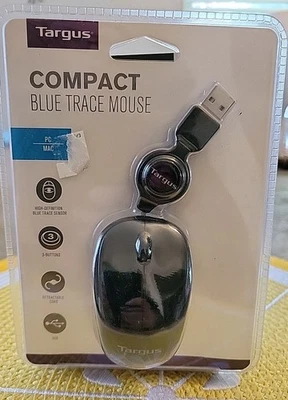 Targus Compact Blue Portable Trace Mouse, Black (AMU75US) New Sealed - Image 1 of 4