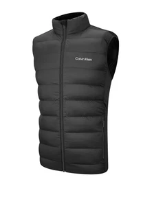Calvin Klein Mens Black Quilted Full Zip Hybrid Gilet - Picture 1 of 2