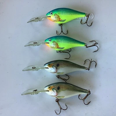 #58 Four (4) Rapala Risto Raps RR-8 Ireland: 2 Parrot & 2 Shad Colors. - Image 1 of 4