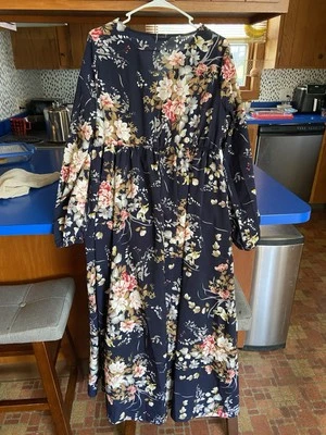 Gorgeous Shein Floral Chiffon Wrap Front Hi-Low Maternity Dress Medium Maxi - Image 1 of 4