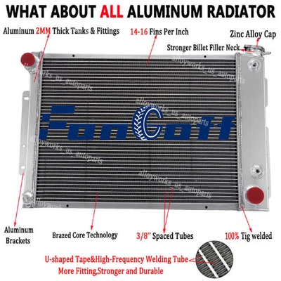 Aluminum 3 Rows Radiator For 1967 1968 1969 Chevy Camaro Pontiac Firebird #CC370 Foto 1 de 4