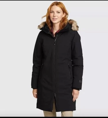 Eddie Bauer Women's Olympia Waterproof Down Stadium Coat, Black, XL New - Image 1 of 4