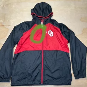 NEW DAMAGED LG Oklahoma Sooners Columbia Full Zip Windbreaker Hoodie - Picture 1 of 13