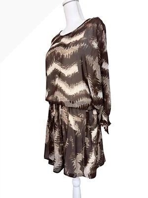 Vestido Walter Baker W118 Onda Sutil Estampado Animal Marrón Crema S Poliéster Oficina Foto 1 de 4