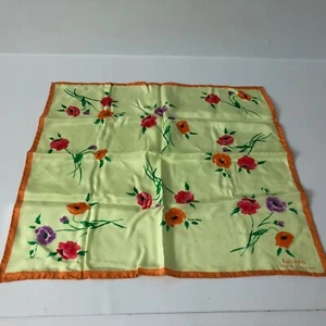 Lauren by Ralph Lauren Schal Seide grün bemalt Blumenmuster 16 Zoll x 17 zoll - Bild 1 von 12