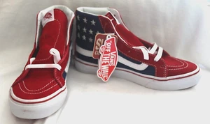 Niños/niños Zapatos de Patinador Furgonetas Sk8-hi Slim Star Tachonado Rojo/Azul vn00018ihof - Imagen 1 de 4