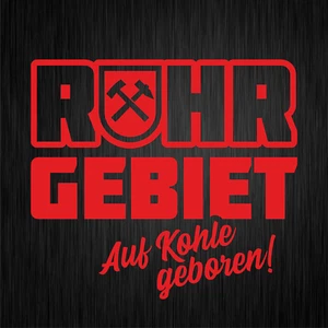 Ruhrgebiet Nacido en carbón mina minería rojo rojo vinilo calcomanía pegatina - Imagen 1 de 1